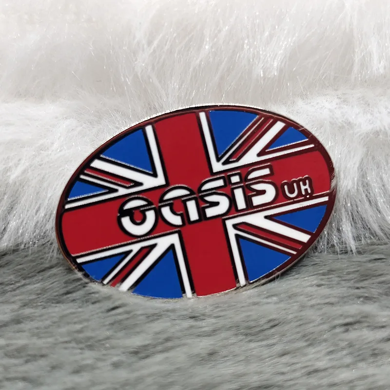 

O-a-s-i-s Brooch 20th Century British Pop Band Flag Same Enamel Pin Hat Backpack Coat Lapel Badge Jewelry