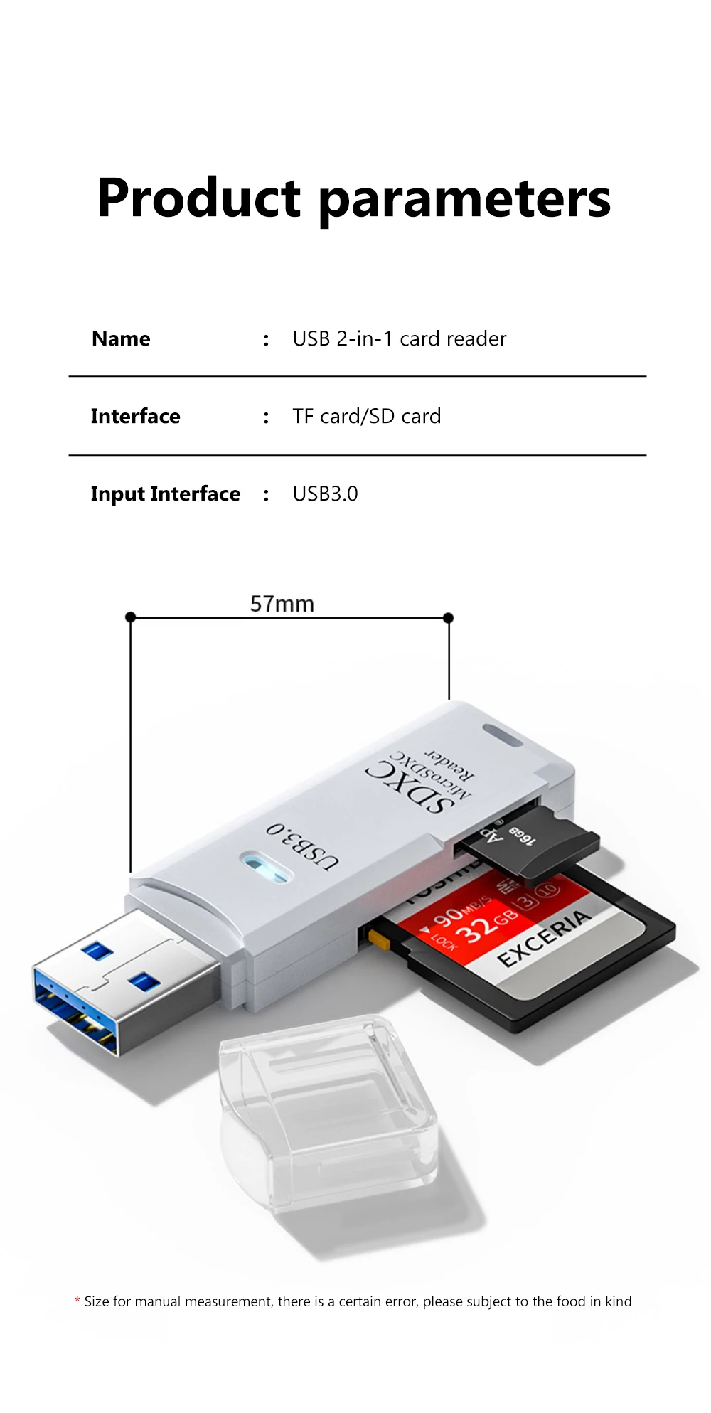 USB 3.0 Card Reader SD TF Card Memory Card Reader 2 IN 1 High Speed Smart Cardreader Adapter For PC Laptop Accessories