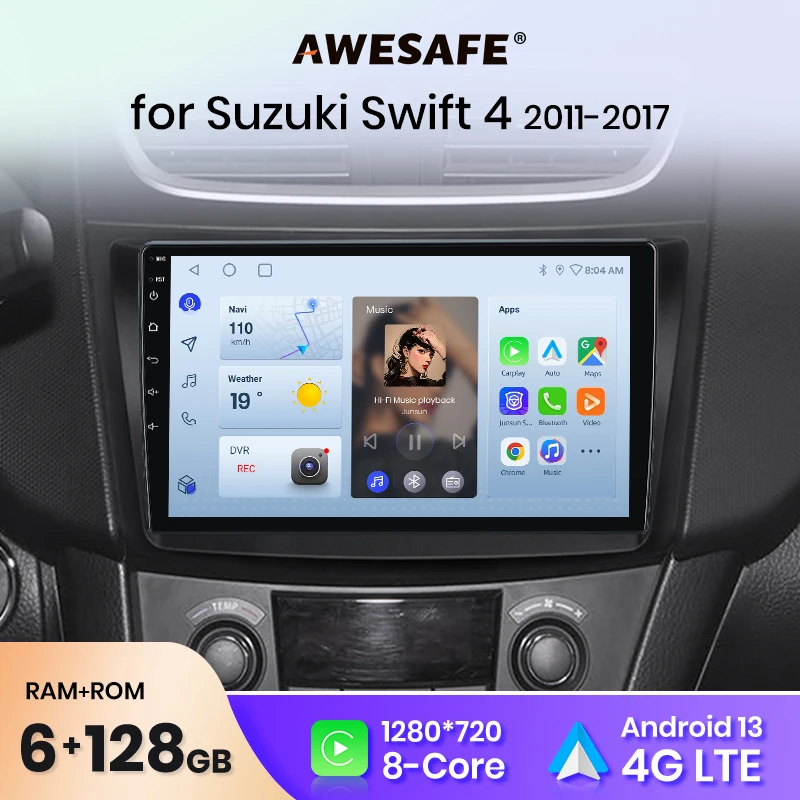 AWESAFE PX9 Plus Car Radio For Suzuki Swift 4 2011 - 2017 wireless CarPlay Android Auto No 2 din 2din DVD