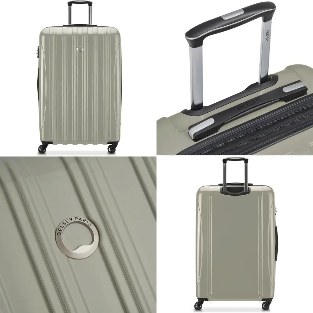 Expandable Spinner Luggage with Hardside, 28 Inch Large, Latte Color, Aero Design for Travel