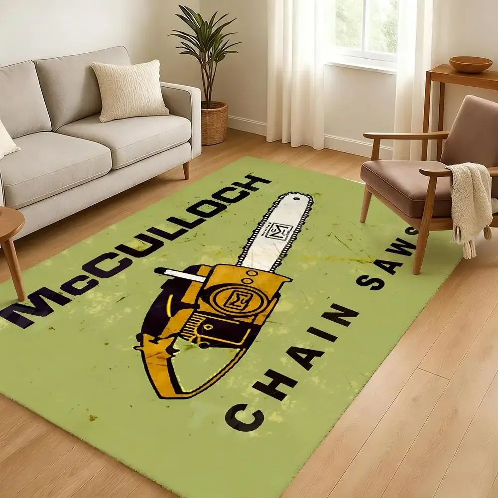 Mc-cul-lochs Chainsaw Floor Mat Soft Thickened Absorbent Non-Slip Bedroom Living Room Door Mat Home Decor Flannel Rugs