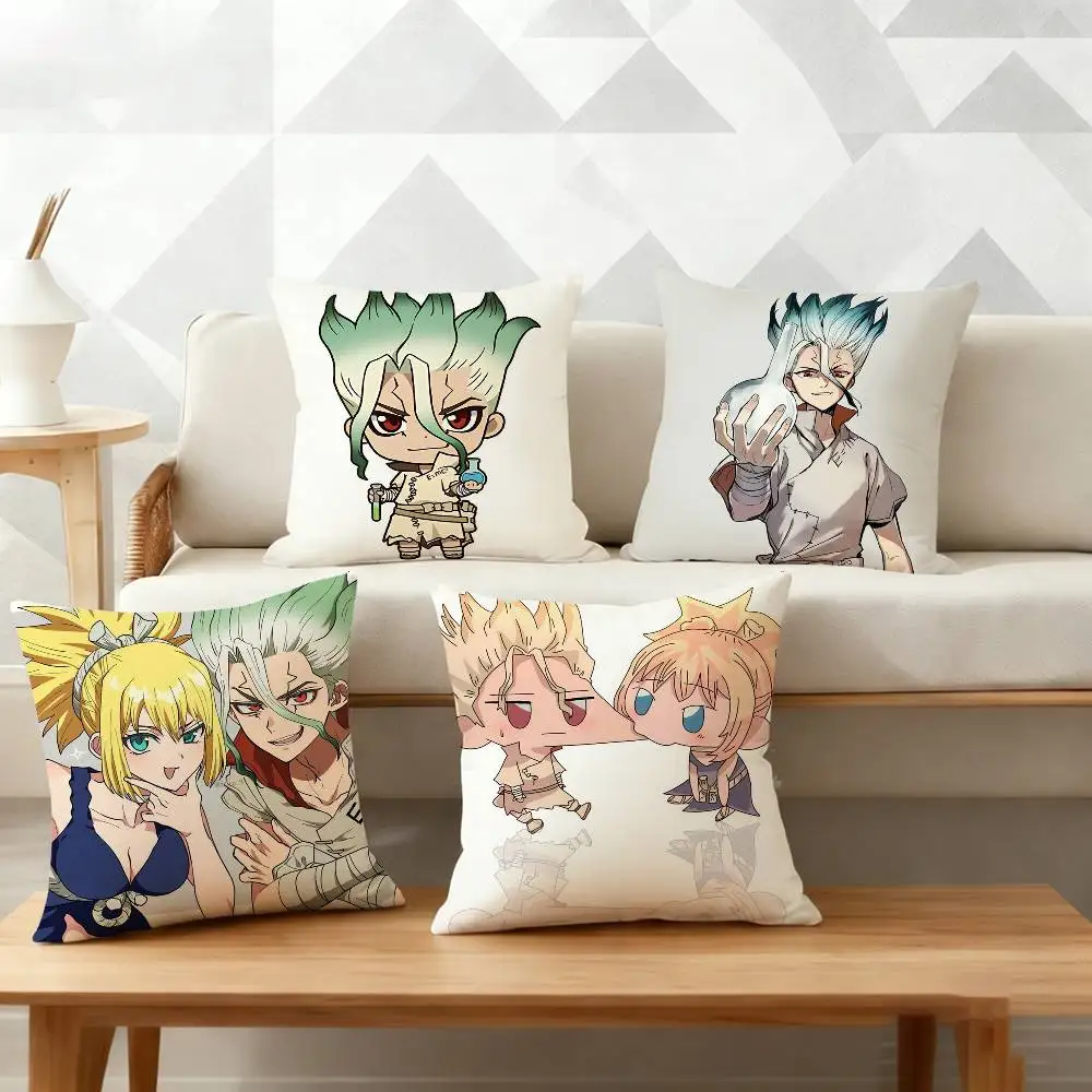 

Anime D-Dr. Stone Pillow Case Pattern Printed Pillowcase For Living Room Sofa Cushion Cover