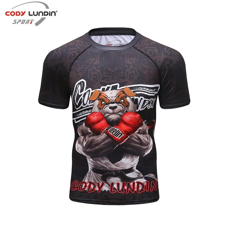 Cody Lundin Fashion 3D Pattern Sublimition Short Sleeve T-shirt Fitness Man Bjj Compression Rashguard  Jiu Jutsu Sportwear Tee