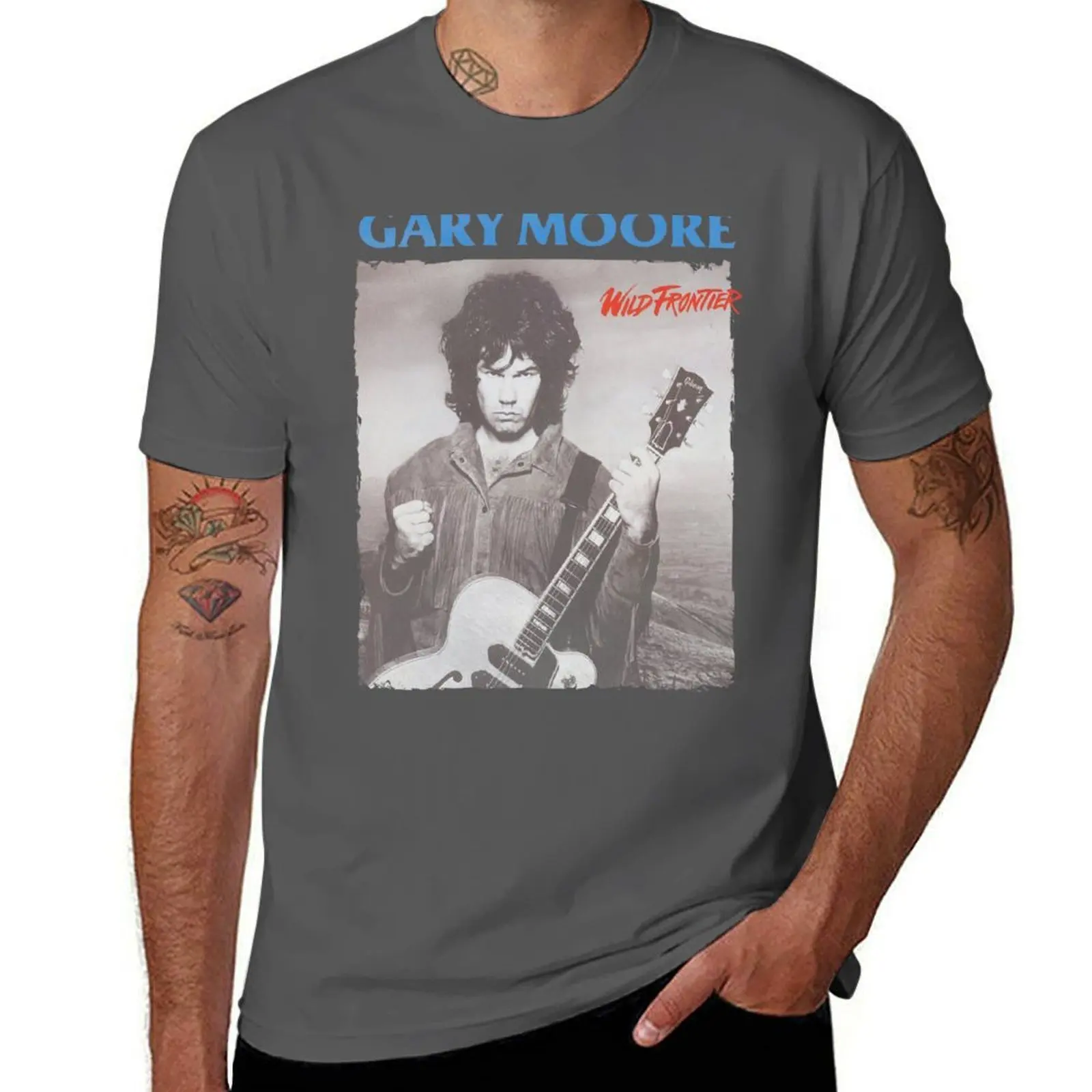 

Hard Wild Moore's Legends! Frontier Rock Gary T-Shirt Sport Basic Moisture Wicking Tee