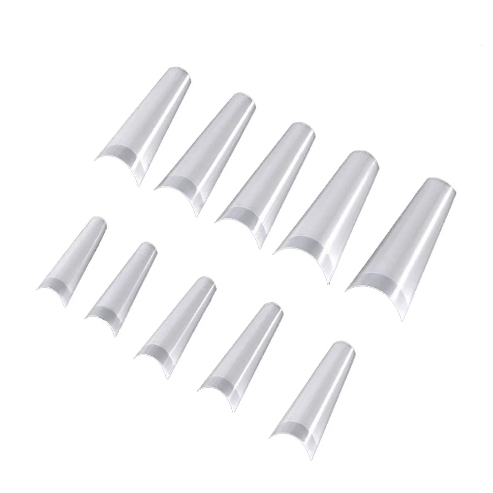 

500Pcs Fake Nail Tips Nail Art Display Board for Practice Manicure Accessories Natural Color Smooth No Burrs Portable