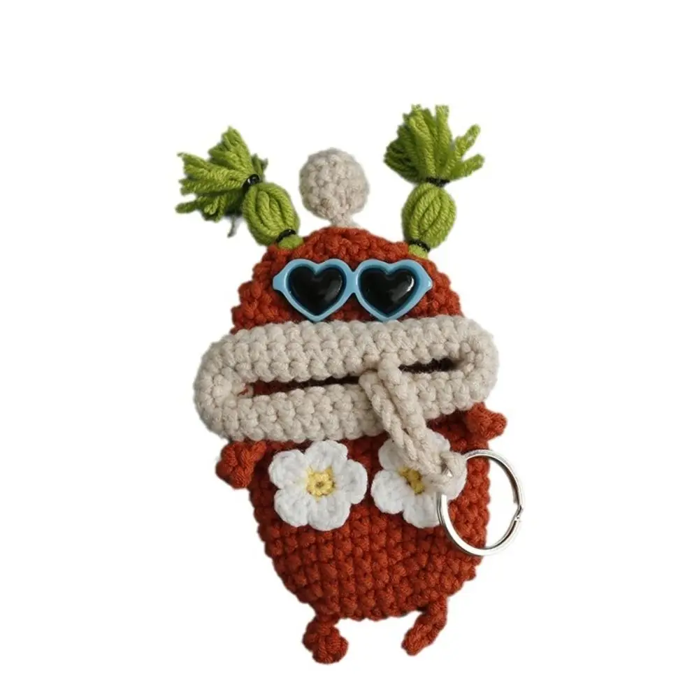 Creative Handmaking Sausage Mouth Woven Funny Crochet Keychains Cartoon Cute Knitting Bag Charm