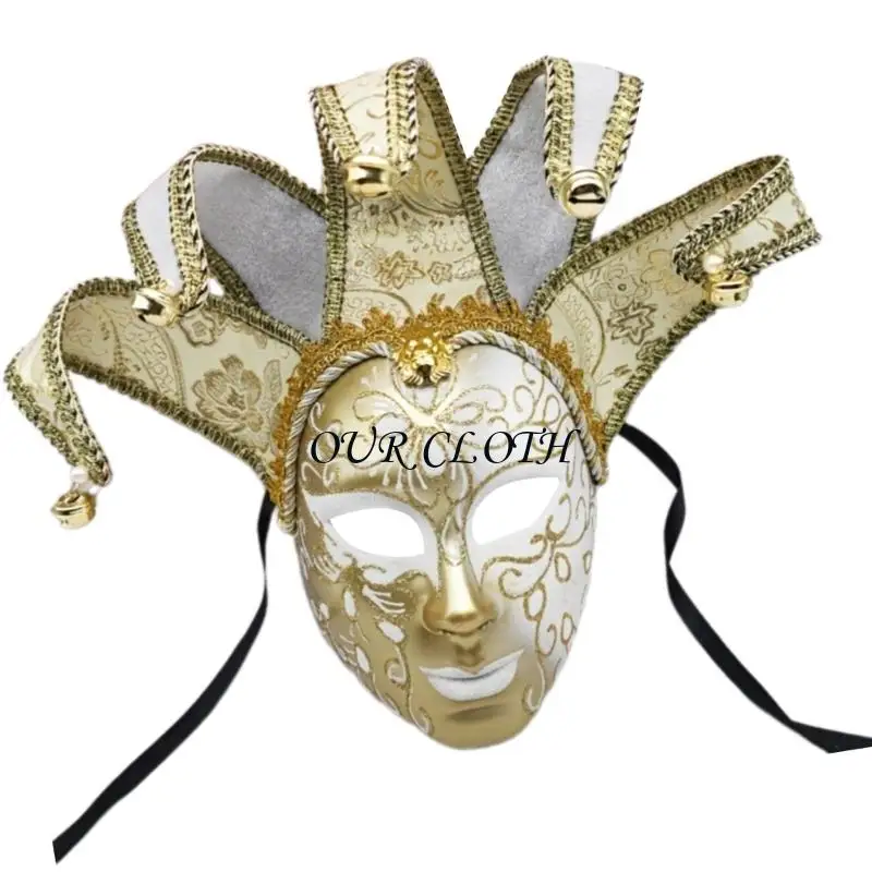 Maskierte Ballmaske mit Bells Maske Comedy Maske für Frauen Masked Ball Prom Y1ac