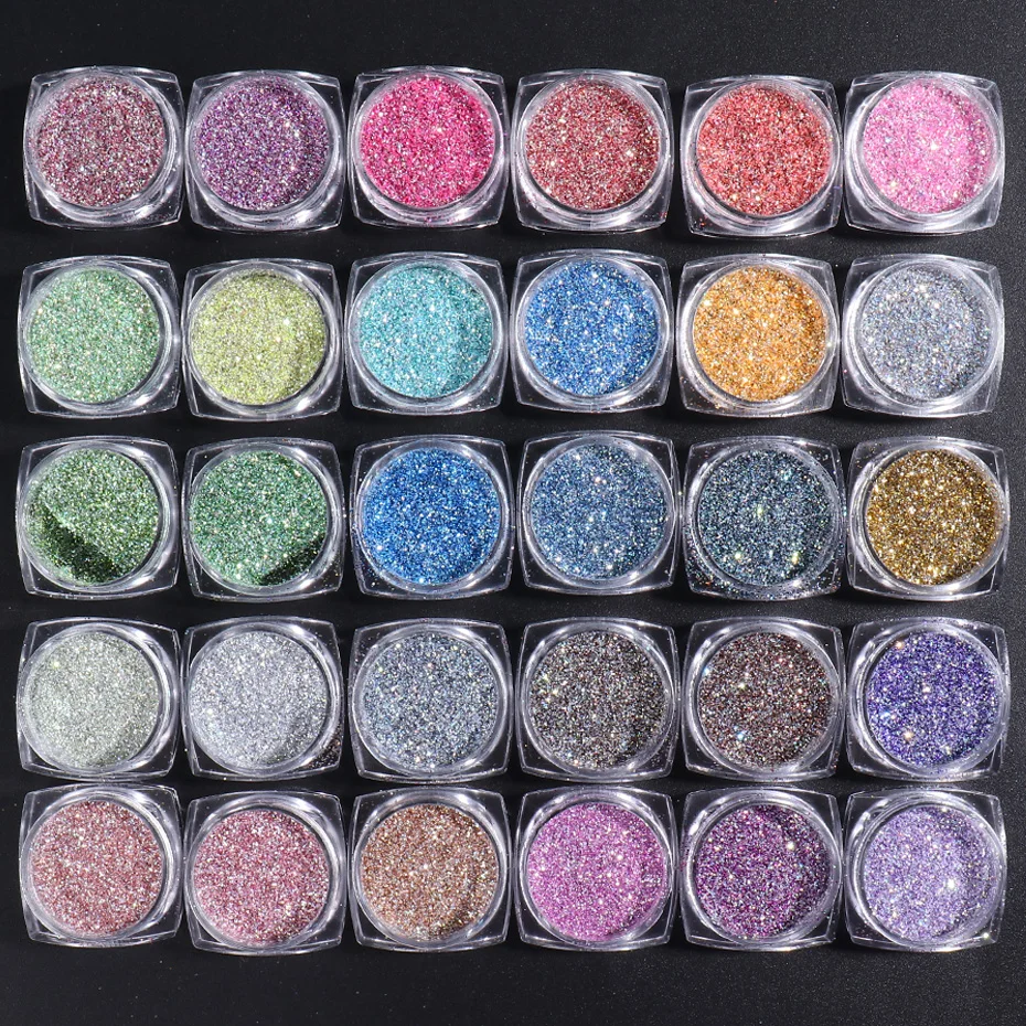 1 stücke Pigment Pulver Nail art Glitter Glänzenden Holographische Diamant Gemischte Staub Pailletten Maniküre Design DIY Nagel Dekoration LYZS01-30