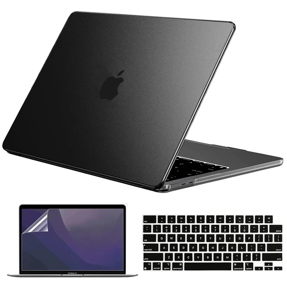 

Laptop Case for MacBook Air 13 inch M4 M3 M2 Chip 2025-2022 Ultra Thin Shell Case Plastic Hard Shell&Keyboard Cover&Screen Film