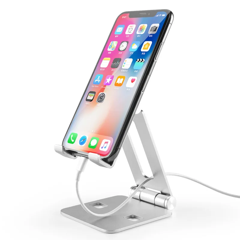 Mobile Phone Holder Double Adjustment Folding Aluminum Alloy Mobile Phone Desktop Holder Portable Creative Phablet Holder