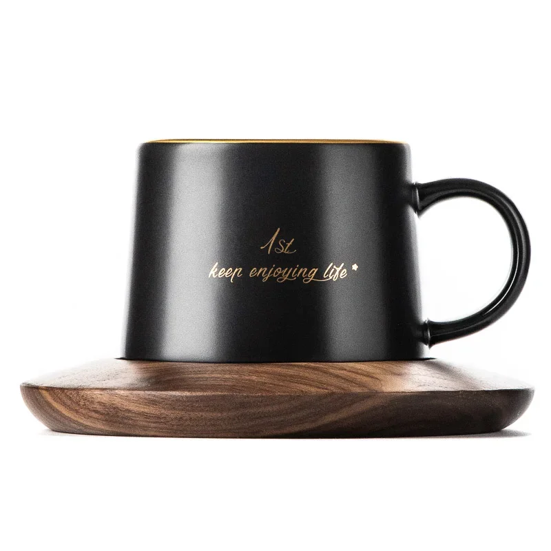 

Ceramic mug men's gold-plated black household cup exquisite light luxury coffee cup Chinese Valentine's Day gift