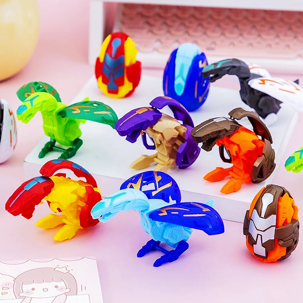 24 Pcs Plastic Dinosaur Transformed Eggs Kids Toy Gifts, Christmas Birthday Party Favors, Pinata Stuffers, Carnival Prizes