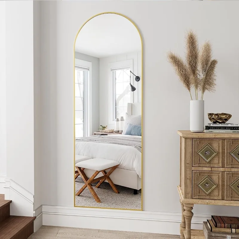 Arched Gold Full Length Mirror, 57