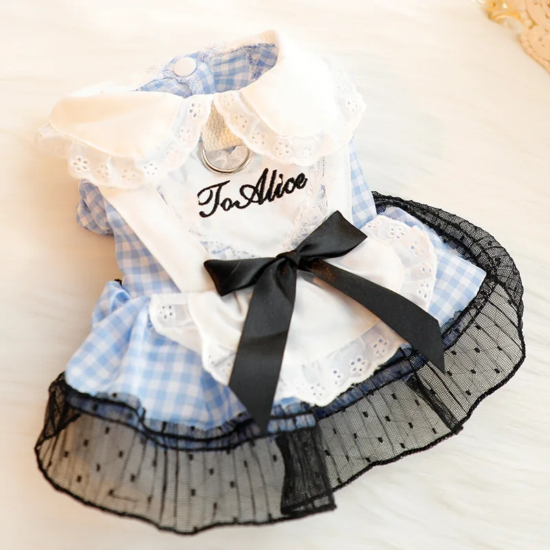 Fairy Tale Skirt Dog Clothes Dress Plaid Princess Dogs Clothing Fashion Lovely Small Dogs Kawaii Costume Autumn Winter Mascotas