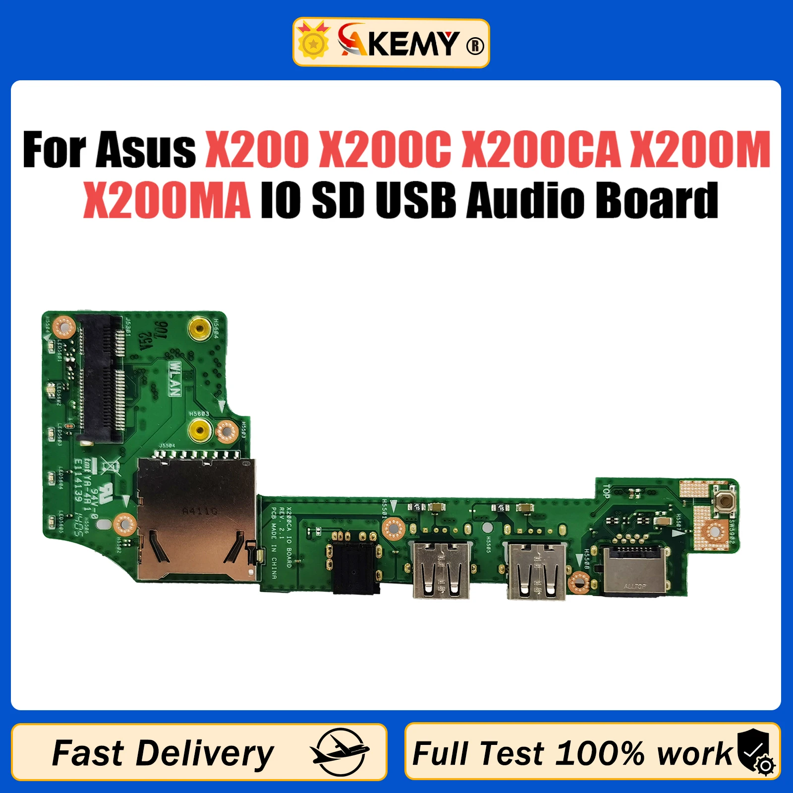 For ASUS X200 X200C X200CA X200M X200MA IO SD USB Audio Board IO_BOARD 60NB04U0-101020