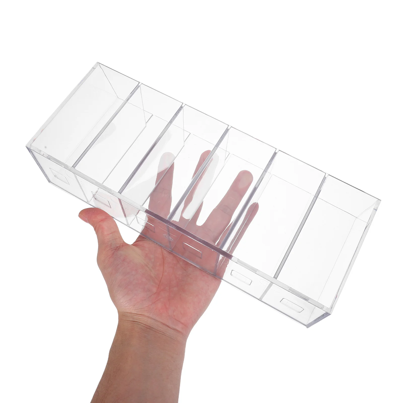 

Transparent Compartment Storage Box with Removable Dividers for Tea Bag Organizer Coffee Condiment Holder Drink Packet