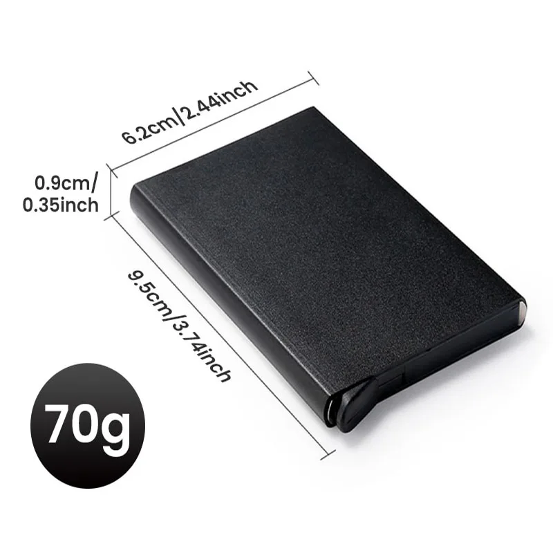 Rfid Smart Wallet Card Holder Metal Thin Slim Men Women Wallets Pop Up Minimalist Wallet Small Black Purse Vallet Walets for Men image 4