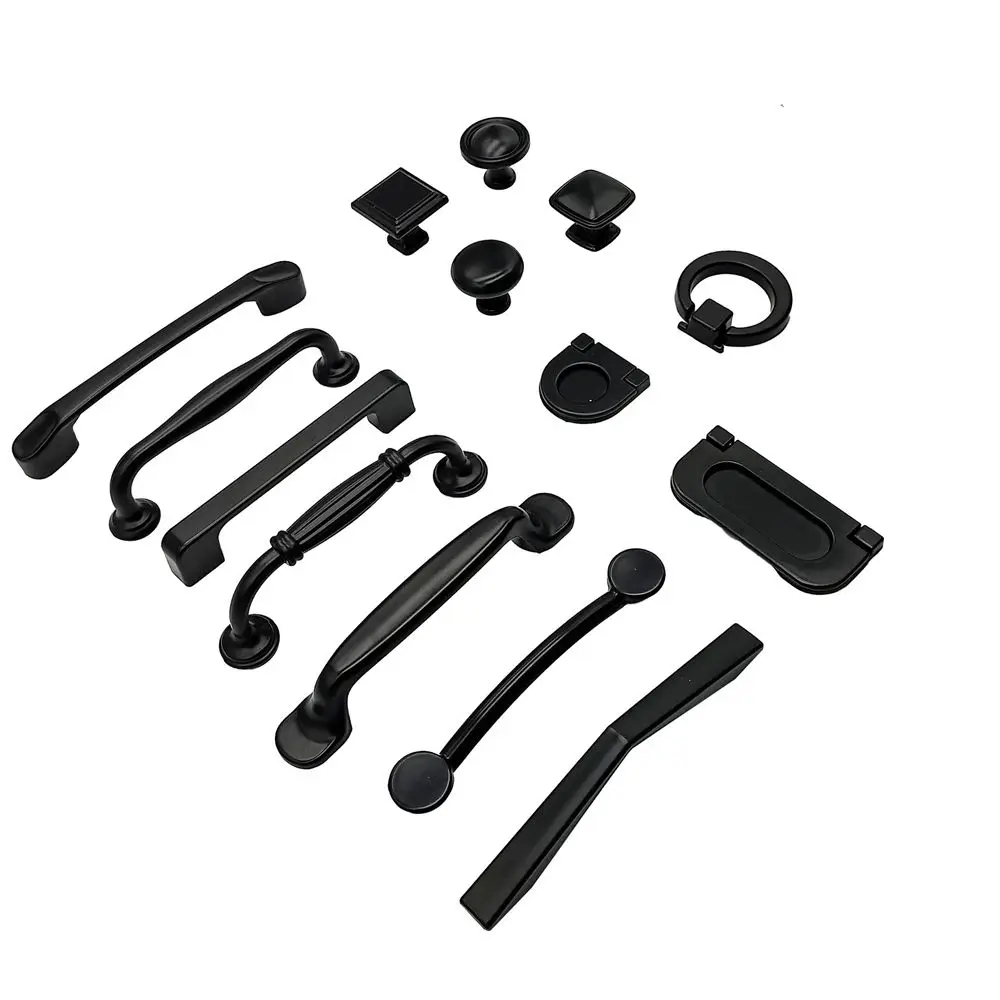 ماتي الأسود النمط الأمريكي خزانة تحسين المنزل أثاث المطبخ الأجهزة مقابض للخزانة درج يسحب مقابض خزانة