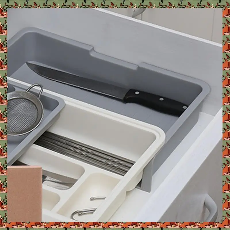 

ABLQ Separate Tableware Sorting Box Drawer Organizer Storage Box Knife And Fork Chopsticks Spoon Kitchen Shelf