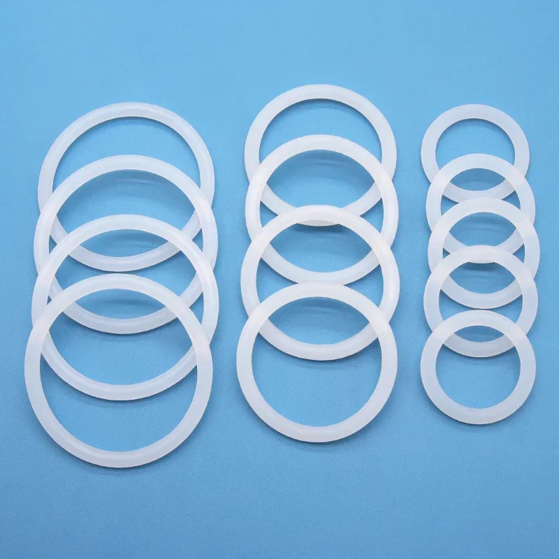 10/50pcs VMQ O Ring Gasket CS 4mm OD 12 ~ 150mm White Waterproof Washer Round O Shape Silicone Ring Food Grade