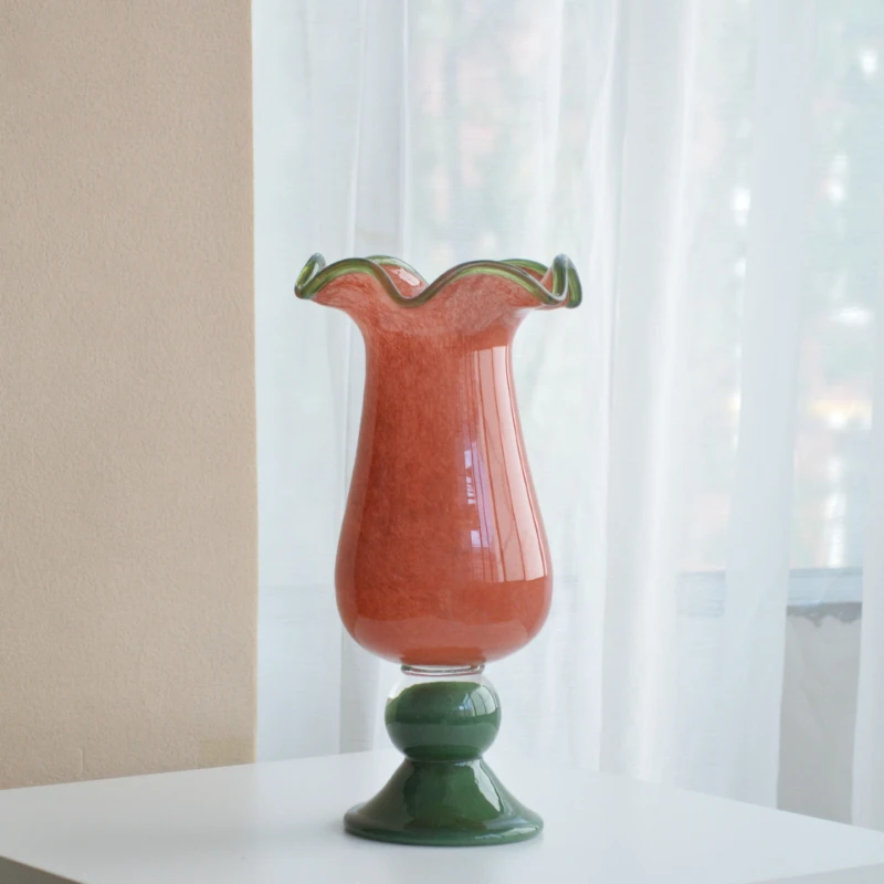Cream Yellow Orange Dopamine ins Wind Paleo Tall Premium Emerald Green Lace Mouth Desktop Glass