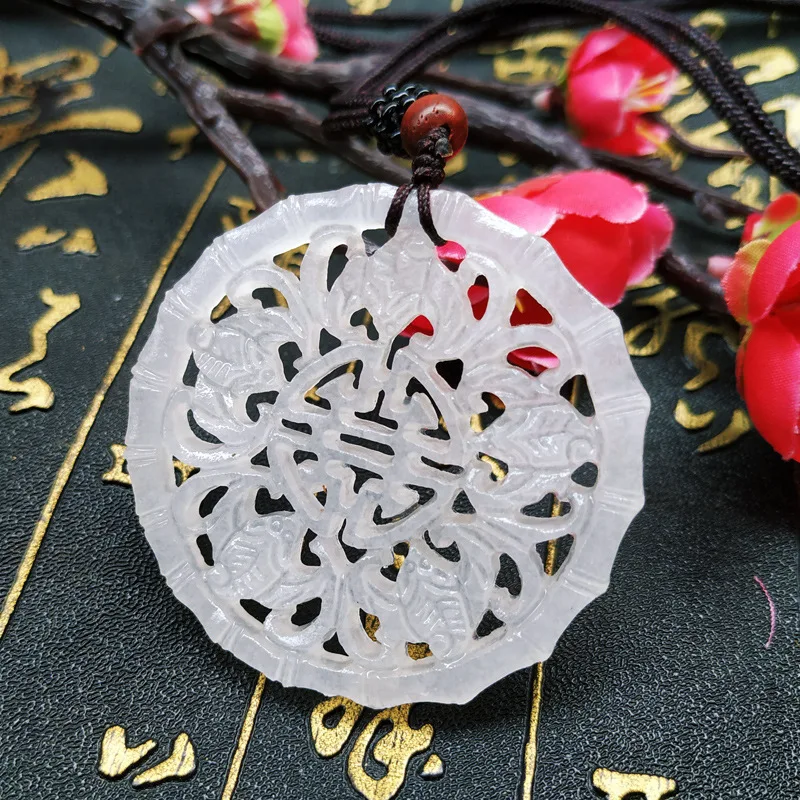 

Афганский кулон из белого нефрита с изображением двойного дракона, универсальный для мужчин и женщин.