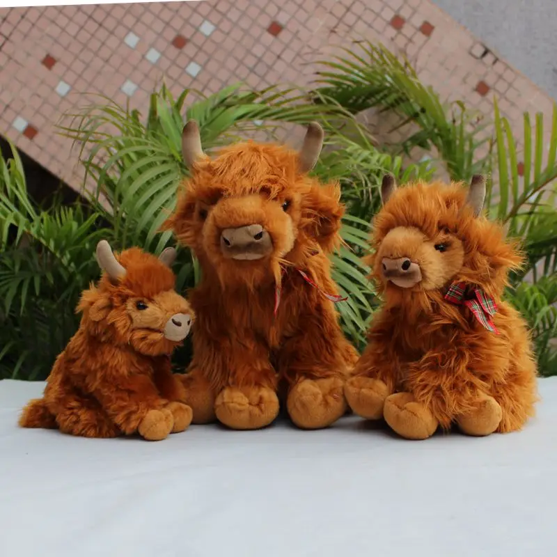 

Simulating Scottish Highland Cow Doll Small Yellow Cow Plush Toy Long Hair Cow Doll Simulation Stuffed Doll Kawaii Toy Gifts