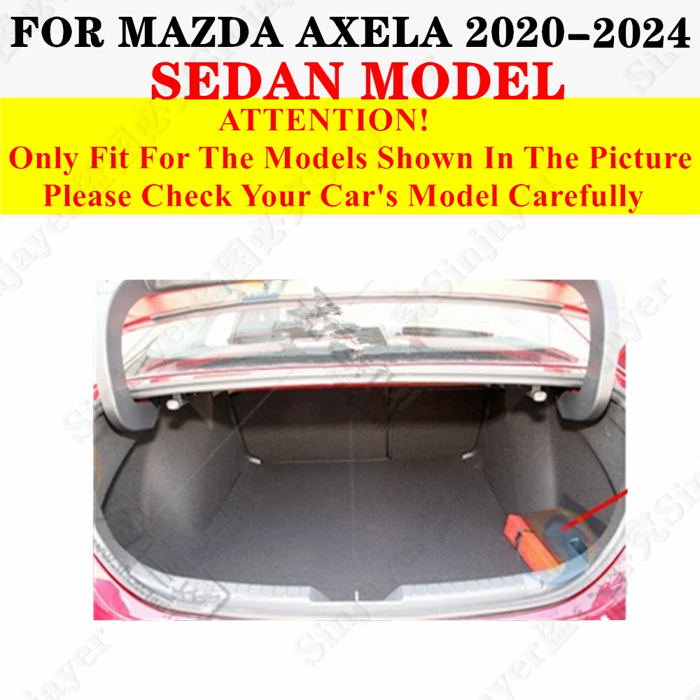 High Side Car trunk mat for Mazda Axela Sedan 2024 2023-2020 Tail Boot luggage Pad Cover Rear Cargo Liner Interior Accessories