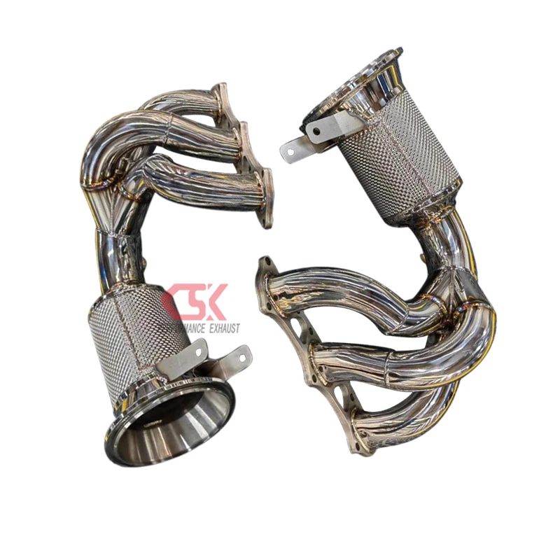 Excellent Performance Reduce Exhaust Temperature Exhaust Manifold  Header for Porsche 992 GT3 Downpipe End Exhaust