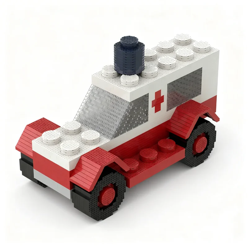 4160pcs MOC Large Scale Classic Town Ambulance No.606 Town Classic Town Model Toy Building Blocks Christmas Gift Construction