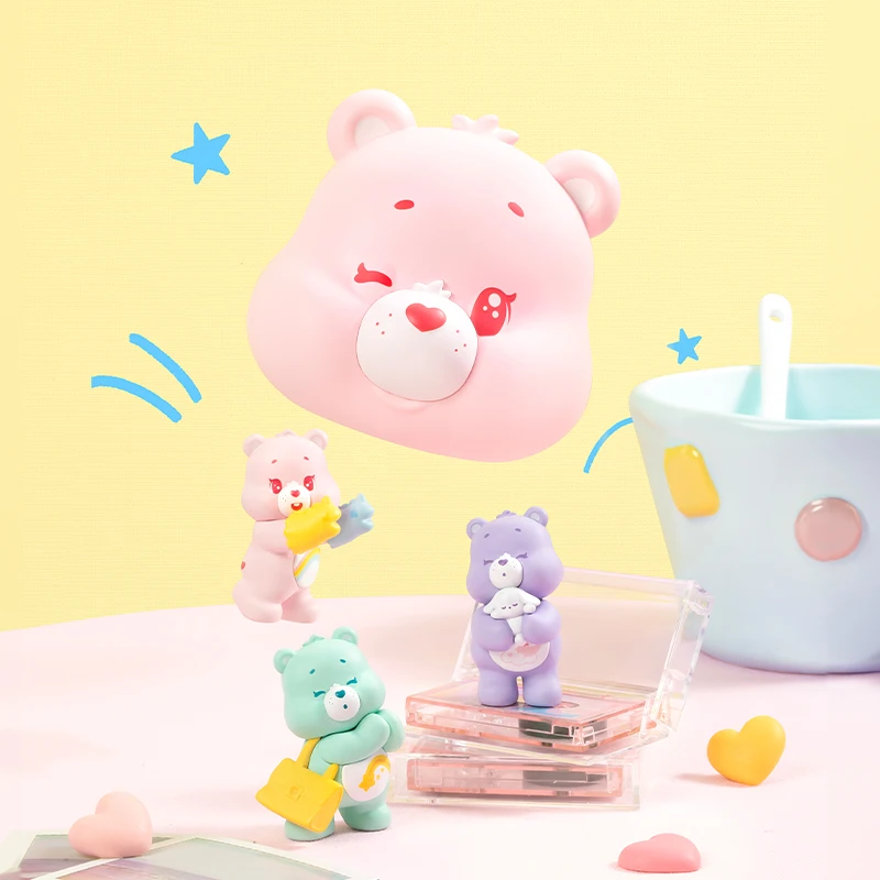 Baru Asli Care Bears Little Things Series Cubby Face Blind Box Action Figure Hadiah Lucu untuk Seri Pesta Ulang Tahun Anak-anak