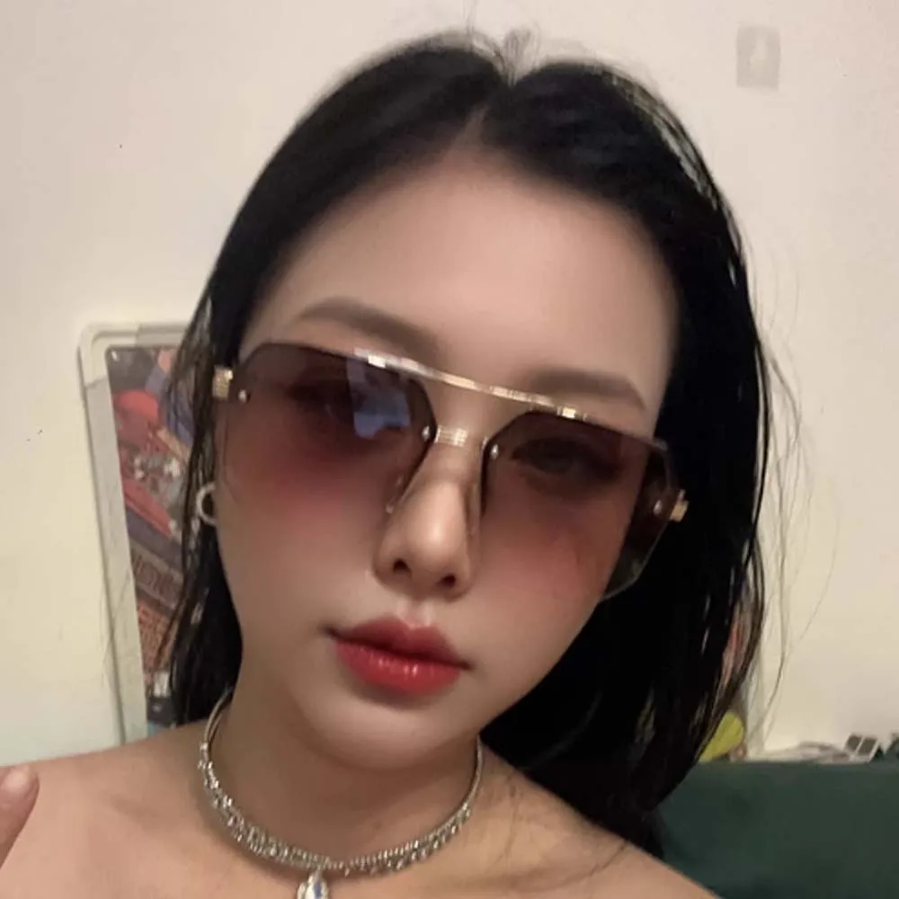 جديد UV400 الرجال سبيكة Sunies التدرج اللون PC النساء HD النظارات الشمسية الزخرفية مقاوم للماء المضادة للأشعة فوق البنفسجية نظارات عيد الأب