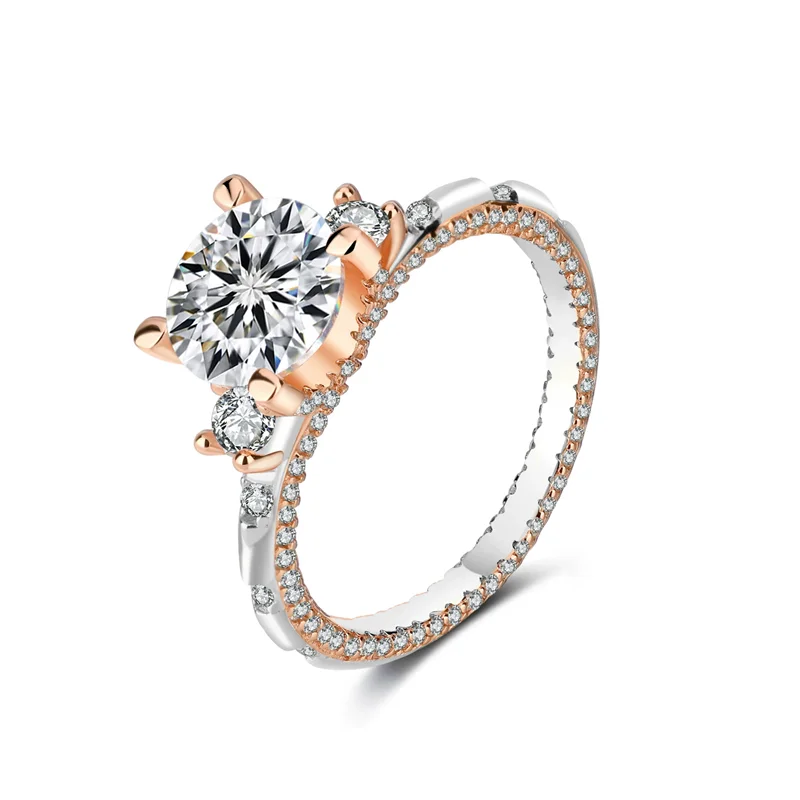 

ZFSILVER Silver s925 Fashion Fine Trendy Luxury 1CT Moissanite Design Fire Star Ring For Charms Women Party Jewelry Gifts QCJ079