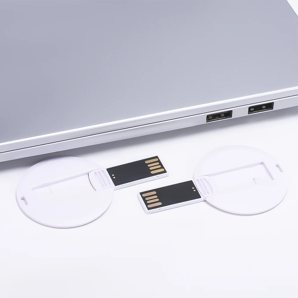 Mini Round Card PenDrive High Speed USB 3.0 Flash Drive 64GB 32GB Memory Stick 16GB 8GB White For Laptop U Disk Creative Gifts
