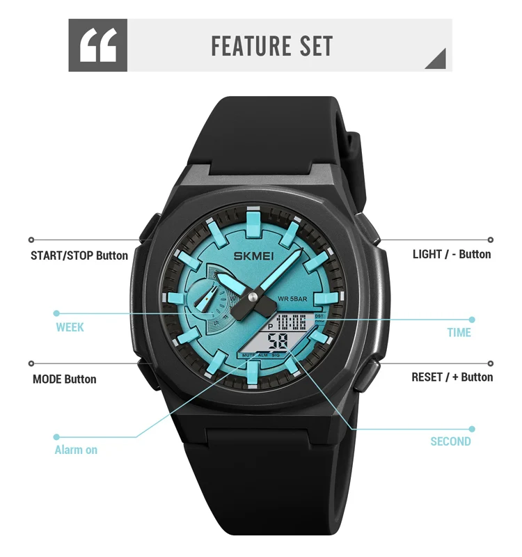 SKMEI New Digital movement DST Wrorld Time Watches Mens Countdown Chrono Wriswatch Waterproof 5 Alarms Date Clock reloj hombre