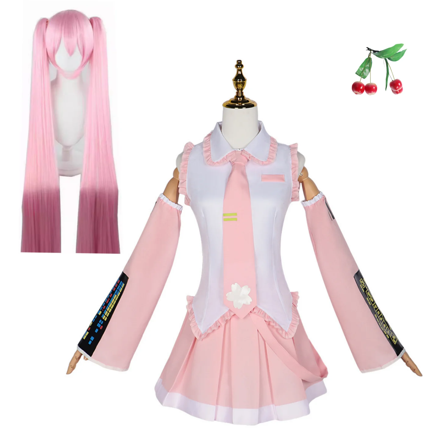 Pink Mikuu Cosplay Costume Performance Suit Cos Suit Hatsune Mikuu Regular C Suit Wig Cosplay Girls Spring Sakura Cherry Mikuu