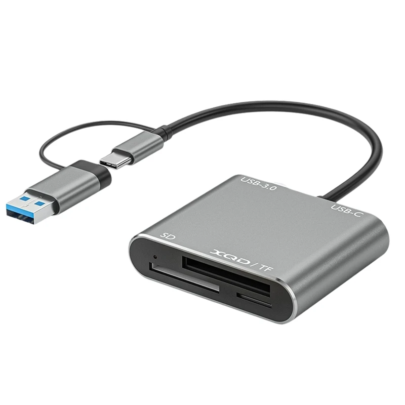 

Новинка, USB 3,0 устройство для чтения карт памяти, 5 в 1, устройство для чтения карт памяти TF SD XQD, адаптер для Iphone 15 Pro/Max Pro/Air 2023