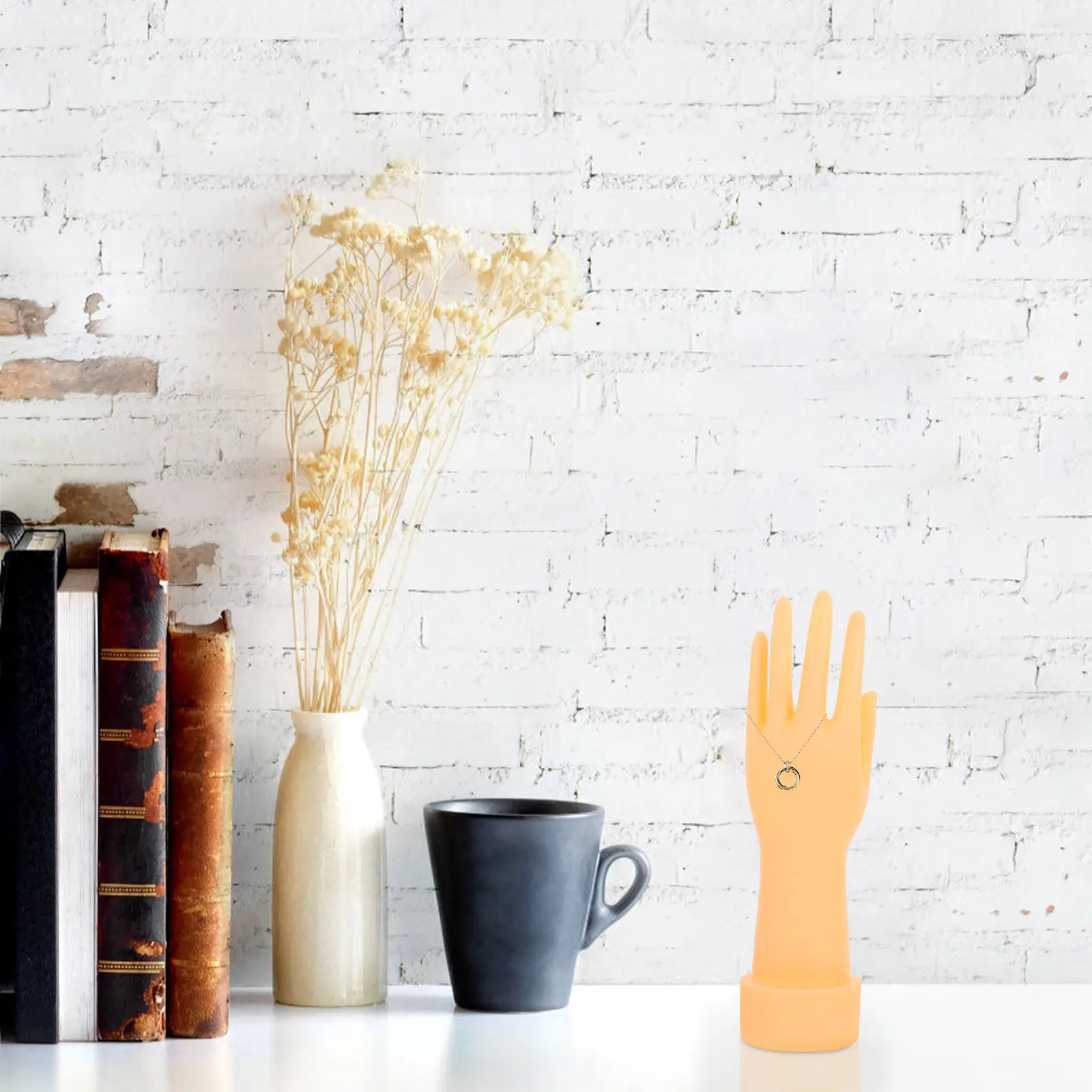 

1 Pair Hand Display Stand Decorative Jewelry Holder Plastic Showcase Multi-Function Ring Bracelet Earring Display Rack Desktop