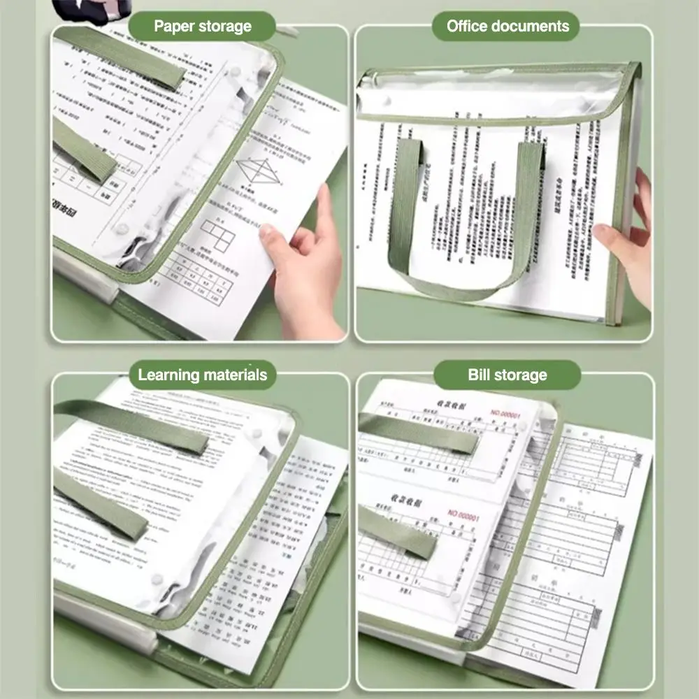 

Модная 13-карманная папка для файлов формата А4, откидная конструкция, прозрачная сумка для документов, водонепроницаемая папка для хранения тестовой бумаги, студенческая папка
