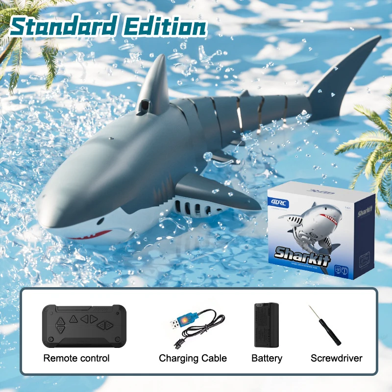 OBEST Bateau Requin Télécommandé 2,4 GHz - Jouet RC Shark Pour Piscine Et Bain Enfants