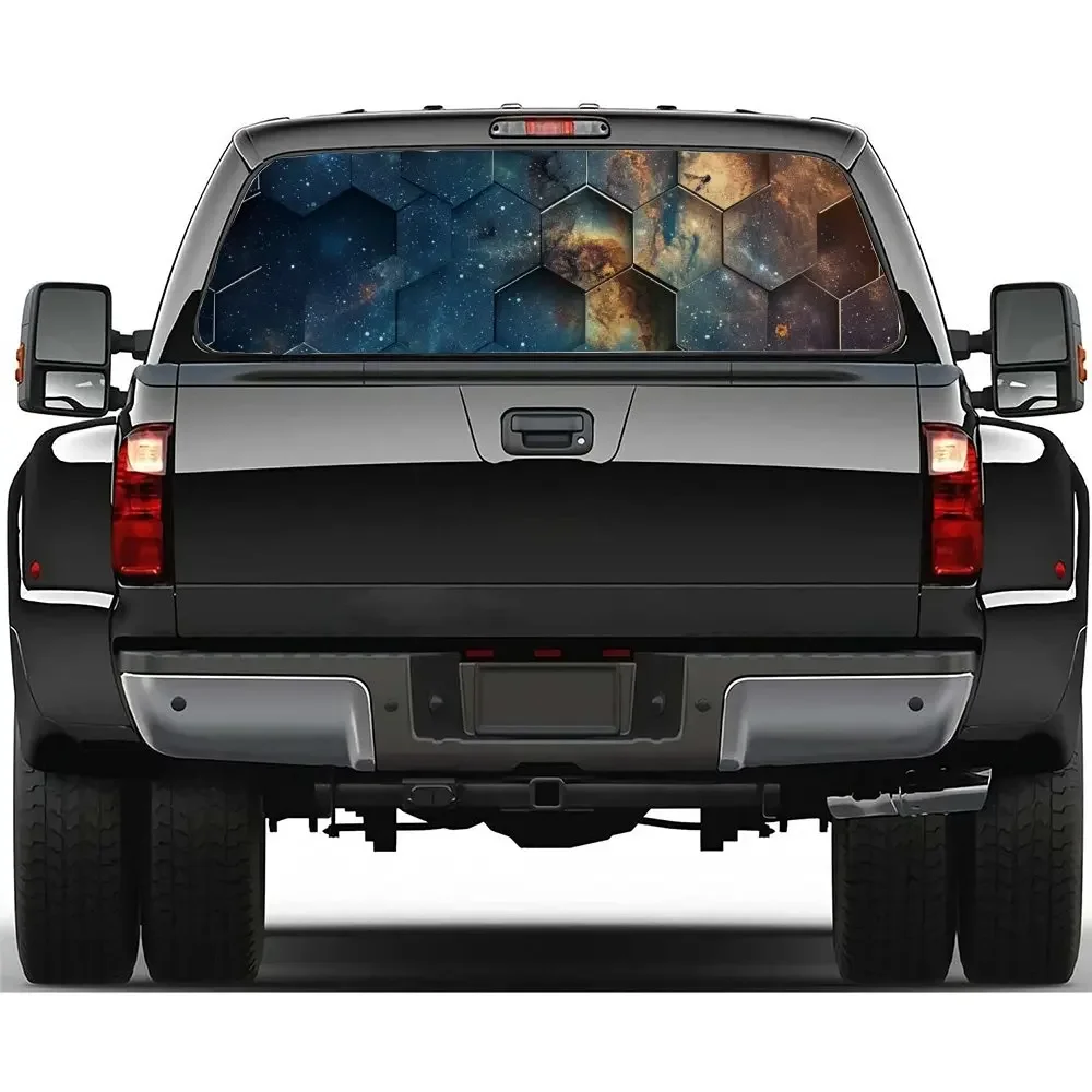 

Night Starry Sky Honeycomb Car Rear Windshield Sticker Truck Window See Through Perforated Back Window Vinyl Decal Decoration