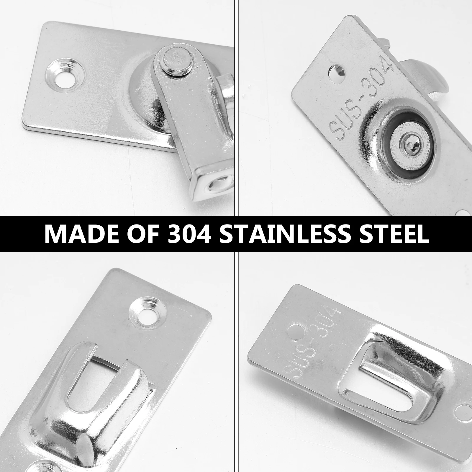 

2 pcs 304 Stainless Steel Door Latch 90 Degree Right Angle Bolt Lock Sliding Barn Door Lock For Cabinet Bathroom Furniture
