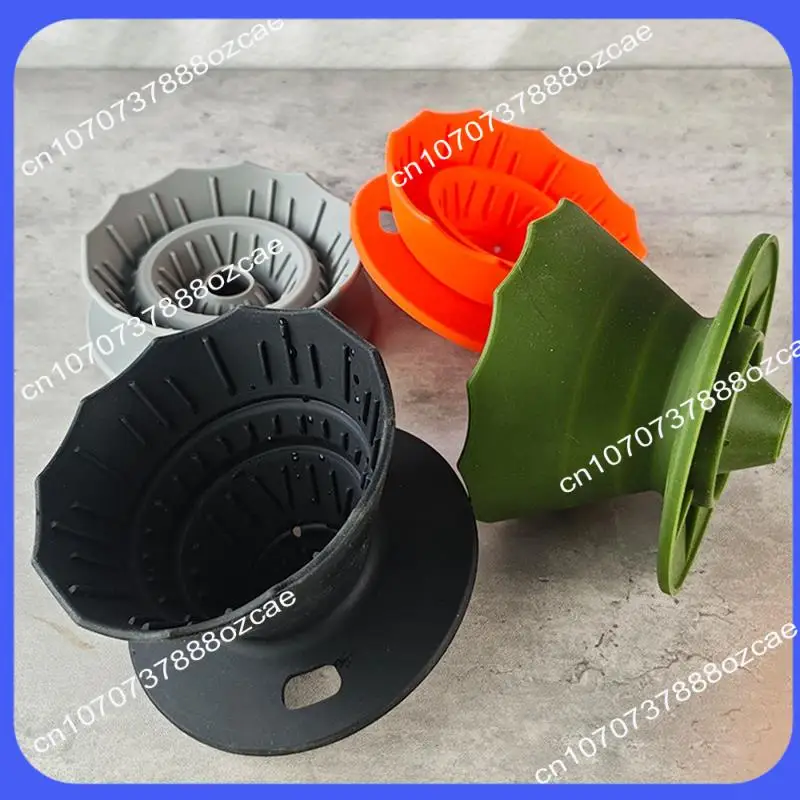 A26P قابل للطي صب على فنجان القهوة سيليكون التخييم فلتر القهوة للسفر التخييم مكتب هوم اكسسوارات القهوة الأخضر