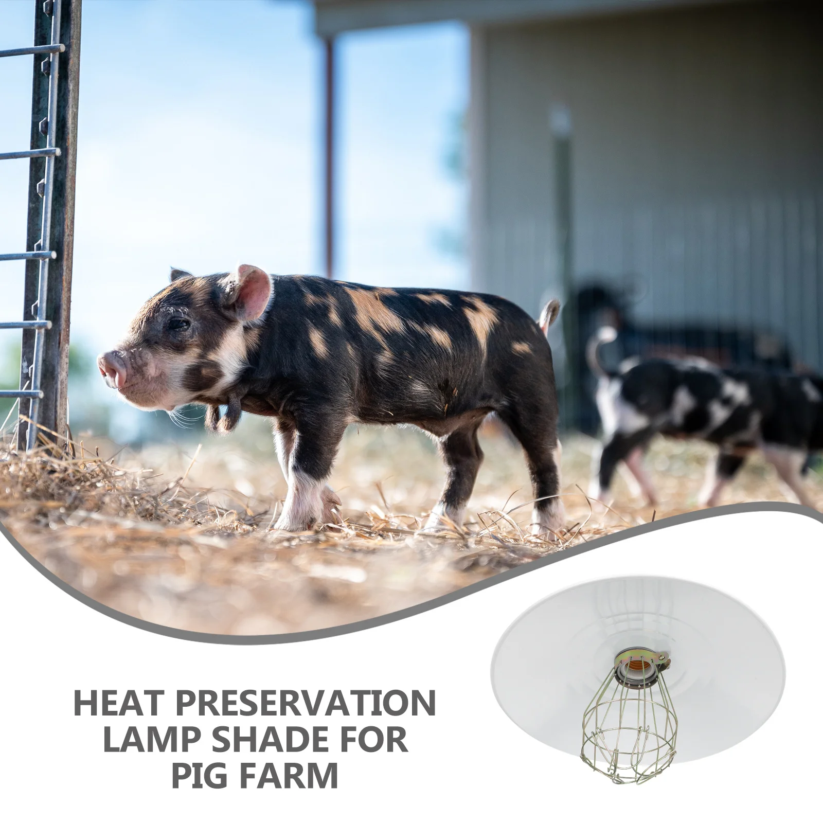 

Safe Livestock Cage Heating Light Cover Durable Iron Material Anti-Scald Protection High-Temperature Resistant Easy Install