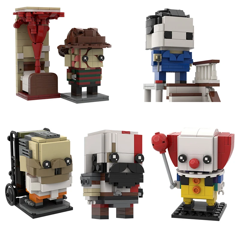 Gobricks MOC Moive Gods of Wars Kratosed Bricksheadzs Building Blocks Hannibals Lecters/Freddy Kruegers Bricks Assemble Kids Toy