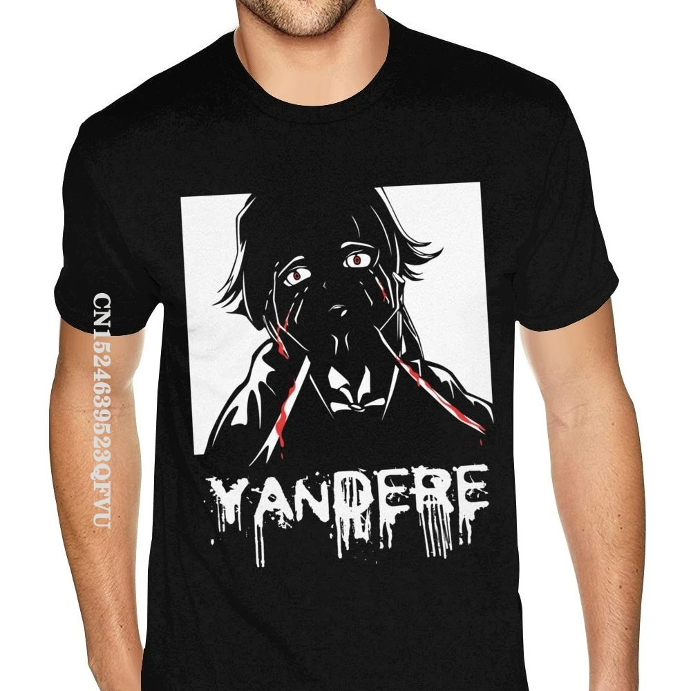 Wholesale Anime Yandere Mirai Nikki Tees Shirts Men's Make Your Own Oversized Anime Tshirt Men Black Crew Tee Shirt