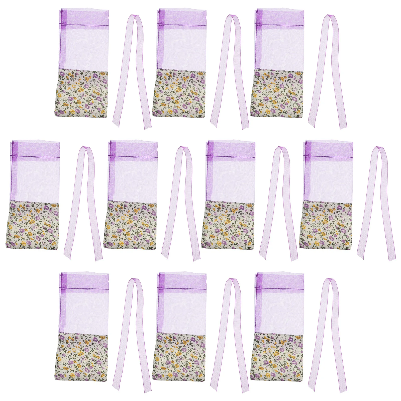 

10pcs Lavender Sachet Empty Organza Storage Drawstring Mesh Pouches For Aromatherapy Wedding Favors Closet Fresheners Herb Spice