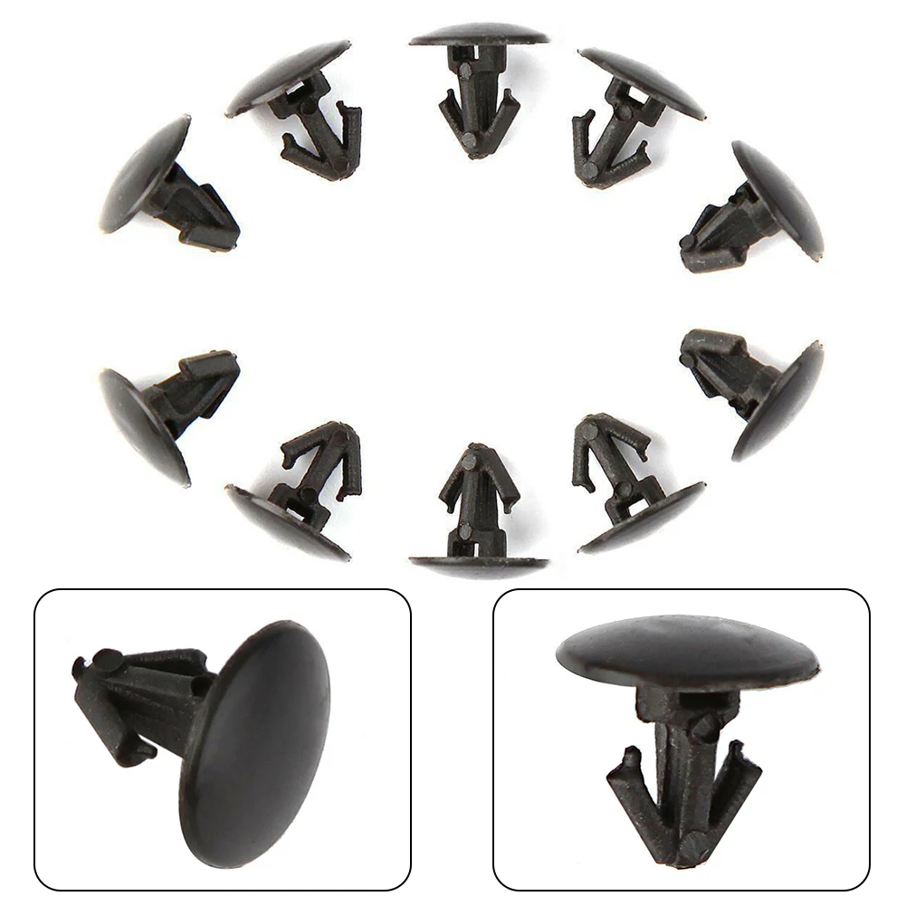 Plastic Screw Trim Clips 10pcs 9.2mm ABS Plastic Automotives Clips Black Fasteners For Nissan Qashqai Robust Clips