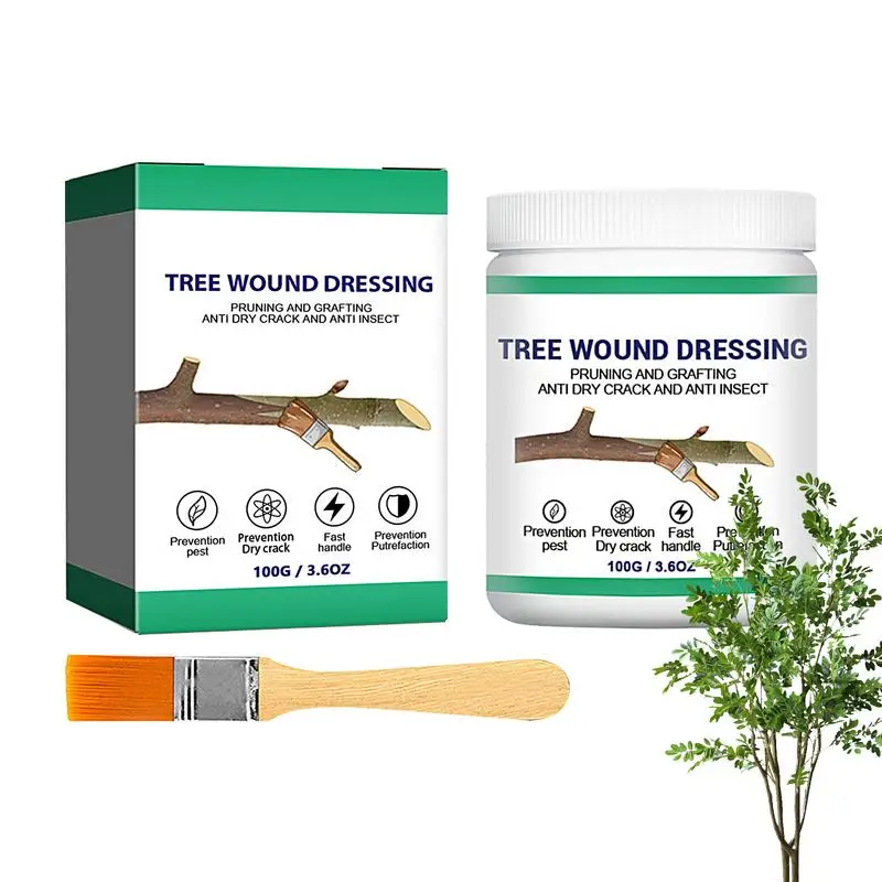 Tree Sealer 100g Pruning Compound Sealer With Brush Multifunction Tree Repair Agent Wound Pruner Seal For Roses And Trees