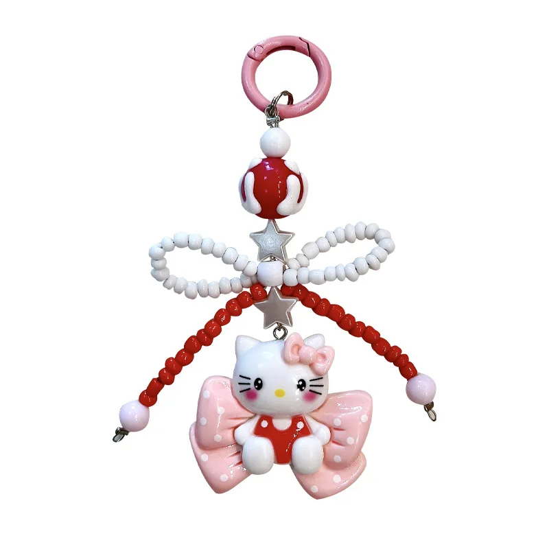 جديد Kawaii سانريو HelloKitty المفاتيح أنيمي الكرتون الإبداعية الجديدة القوس لطيف الجمال المدرسية قلادة سيارة مفتاح سلسلة ملحق هدية #5